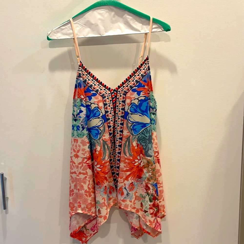 Akira red label asymmetric top, size S.